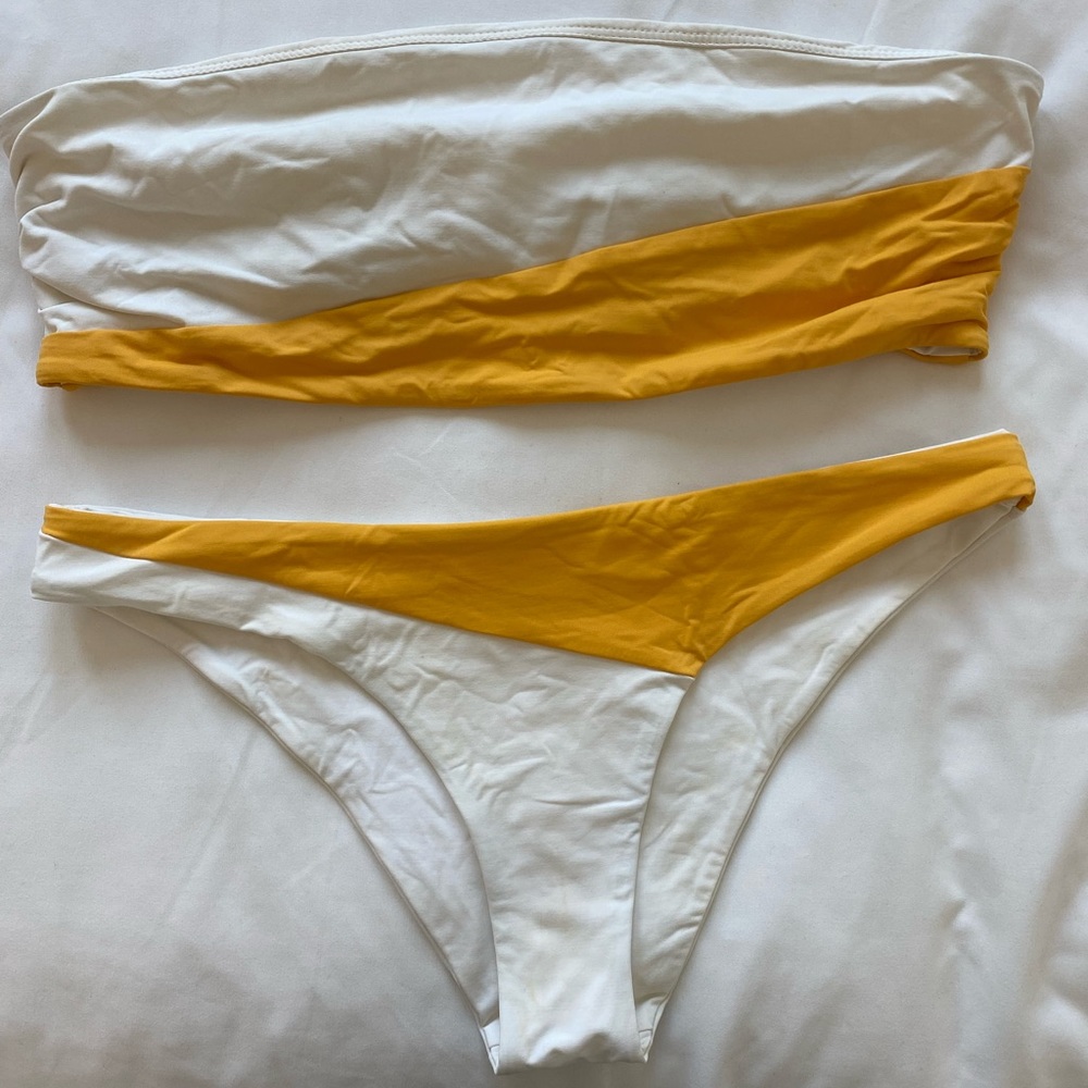Tavik Bikini Bottom in White/Orange (M)